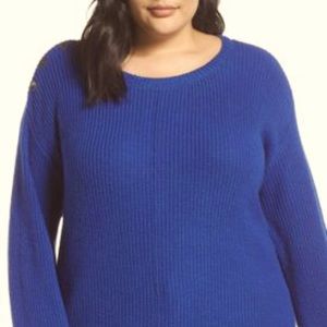Caslon Button Shoulder Dolman Sweater (2X)
